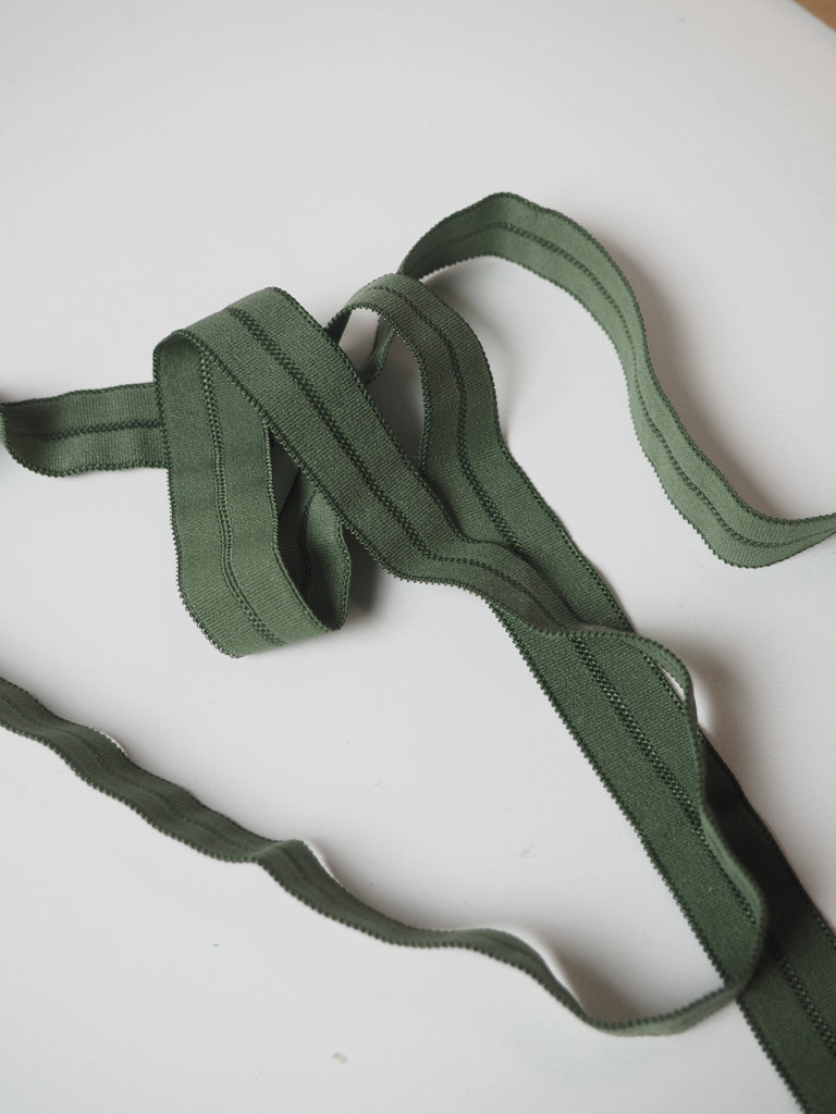 Olive Fold Over Elastic 16mm