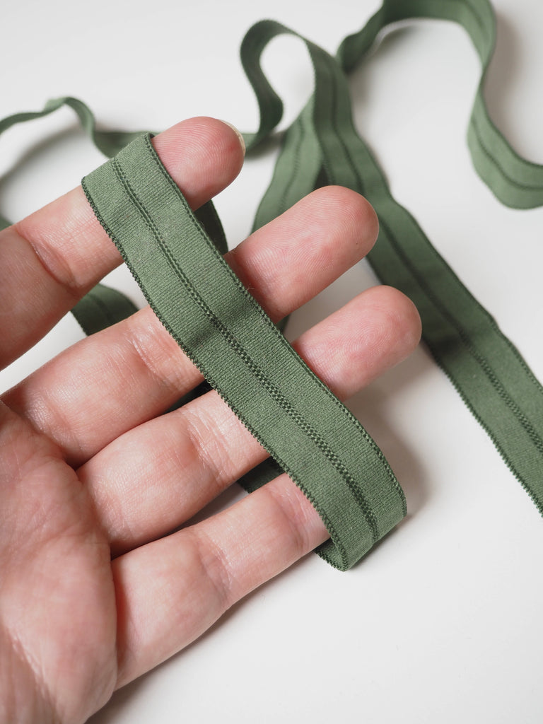 Olive Fold Over Elastic 16mm