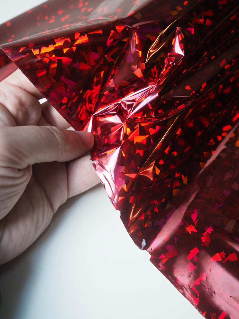 Red Holographic Confetti Heat Transfer Foil