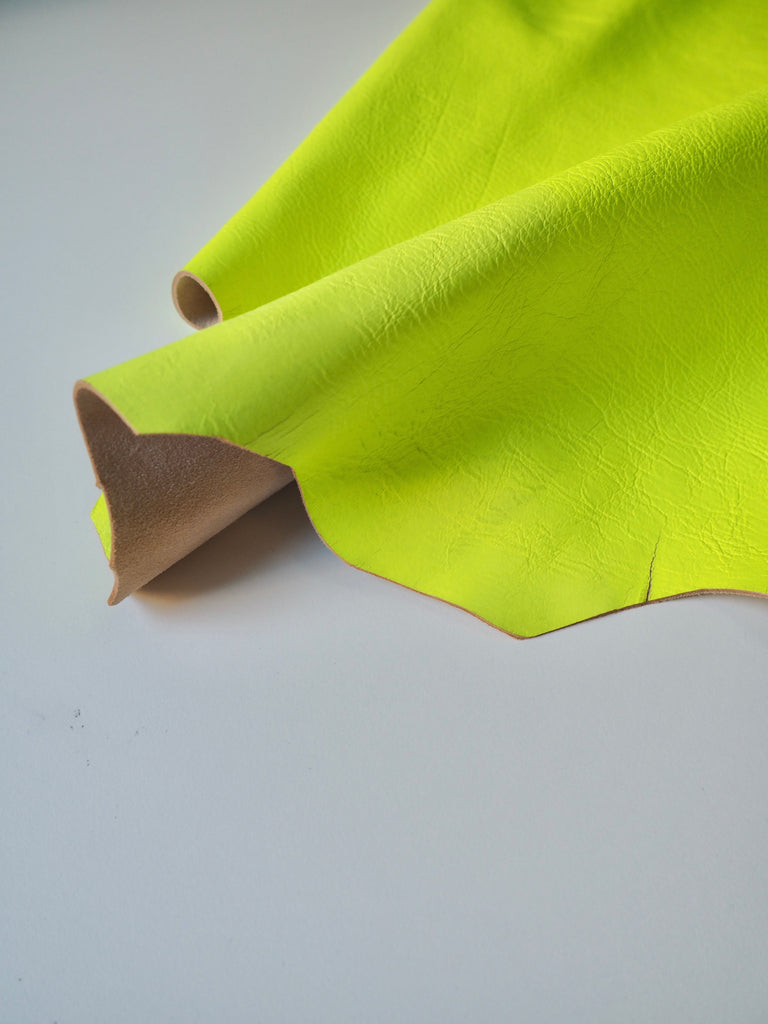 Neon Yellow Distressed Cowhide