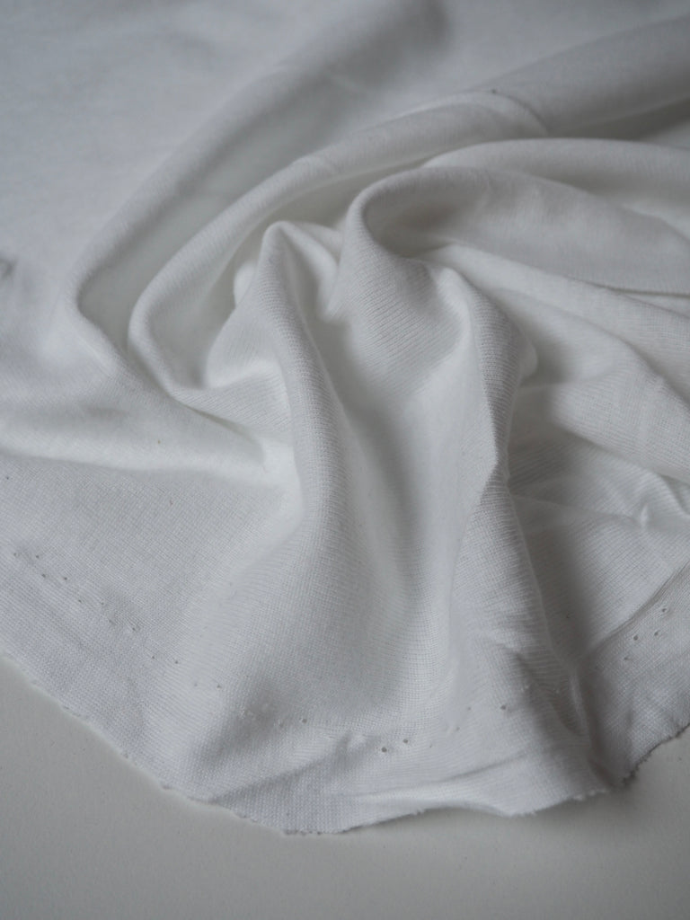 White Cotton 1x1 Rib Jersey