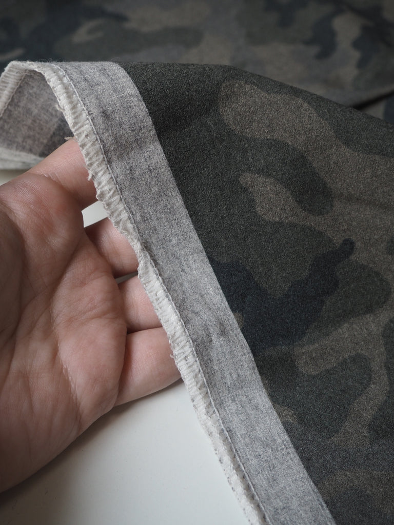 Green Camouflage Wool Flannel