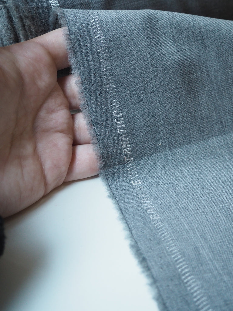 Grey Marl Wool Twill