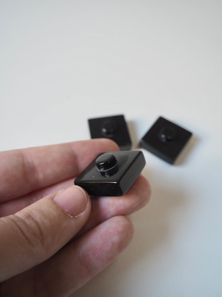 Black Square Shank Buttons 24mm