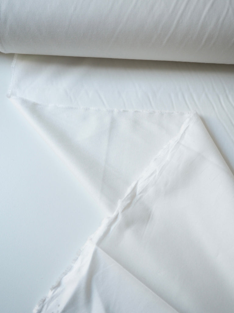 White Lightweight Stretch Cotton Twill