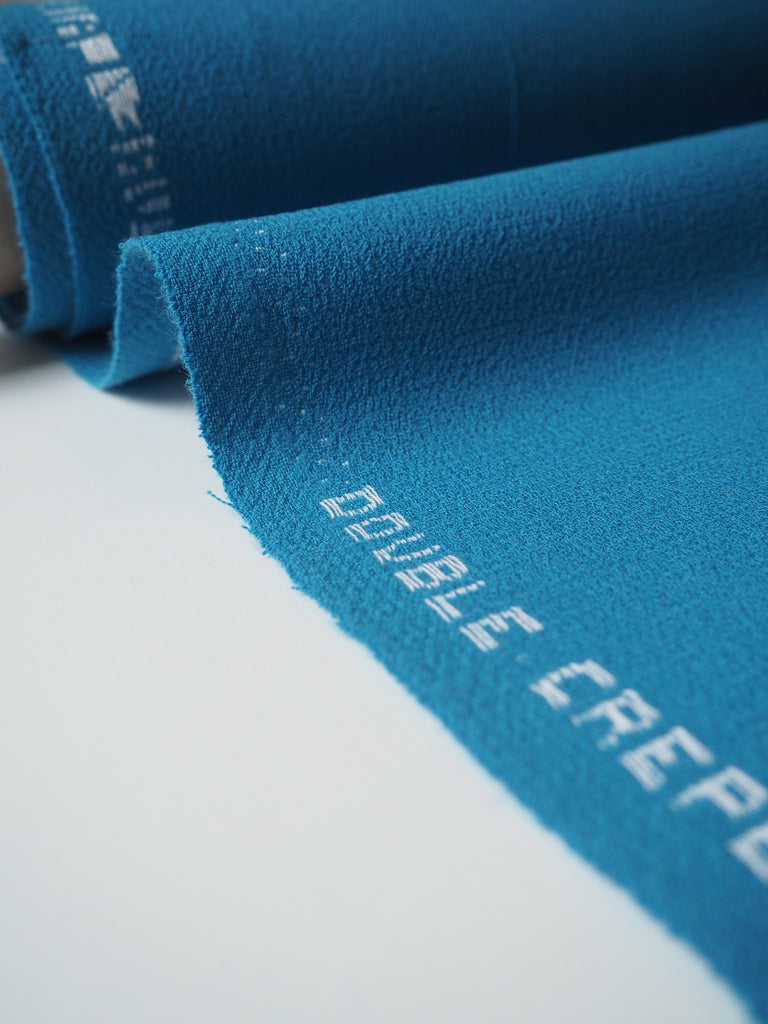 Ocean Blue Double Wool Crepe