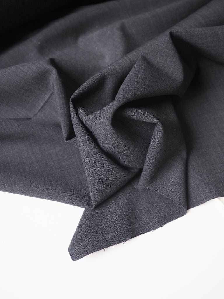 Dark Grey Wool Blend Suiting