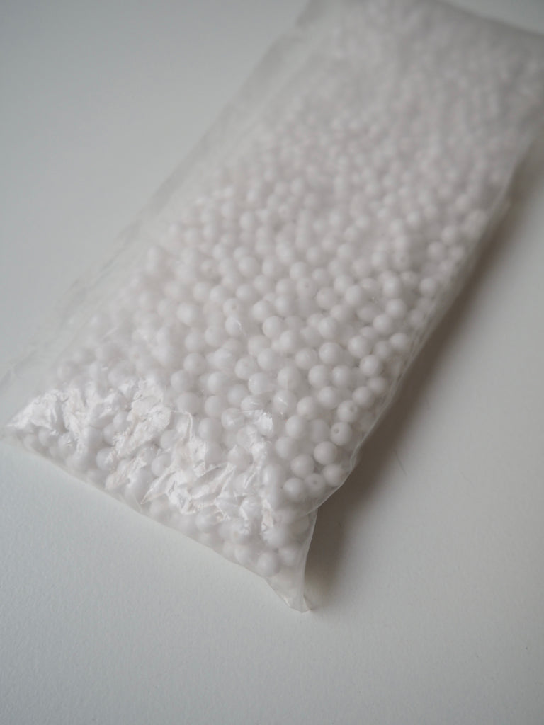 White Glass Beads 4mm