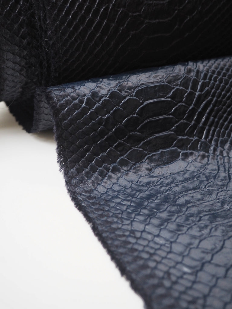 Midnight Python Embossed Viscose/Acetate