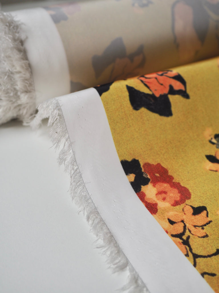 Yellow Floral Nylon Windbreaker