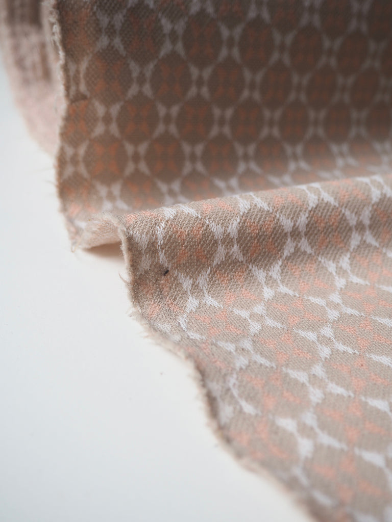 Peach + Taupe Dot Jacquard Jersey