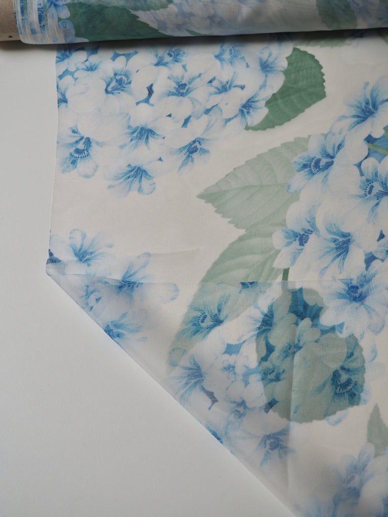 Pale Blue Blossom Chiffon