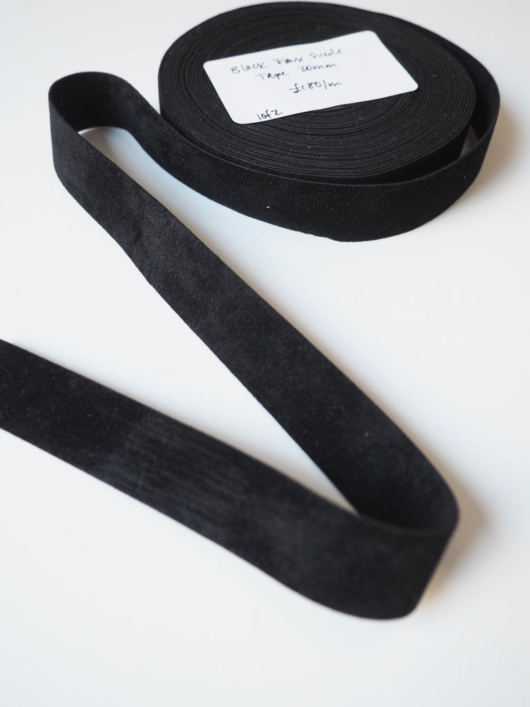 Black Faux Suede Tape 20mm