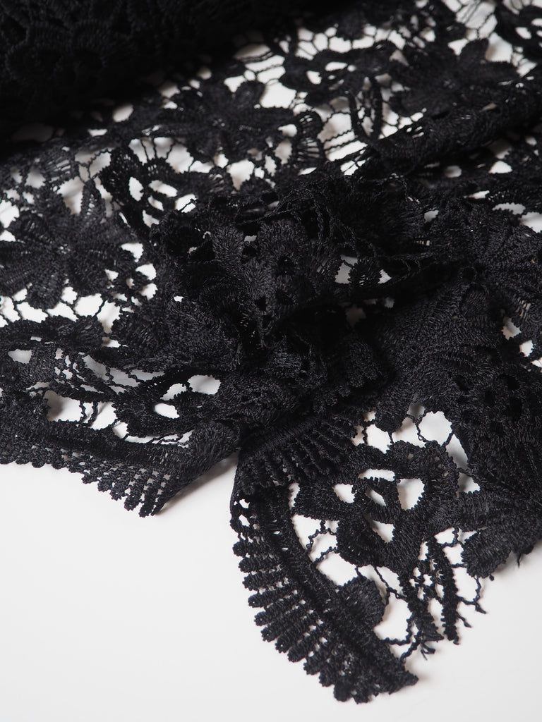 Black Scallop Guipure Lace