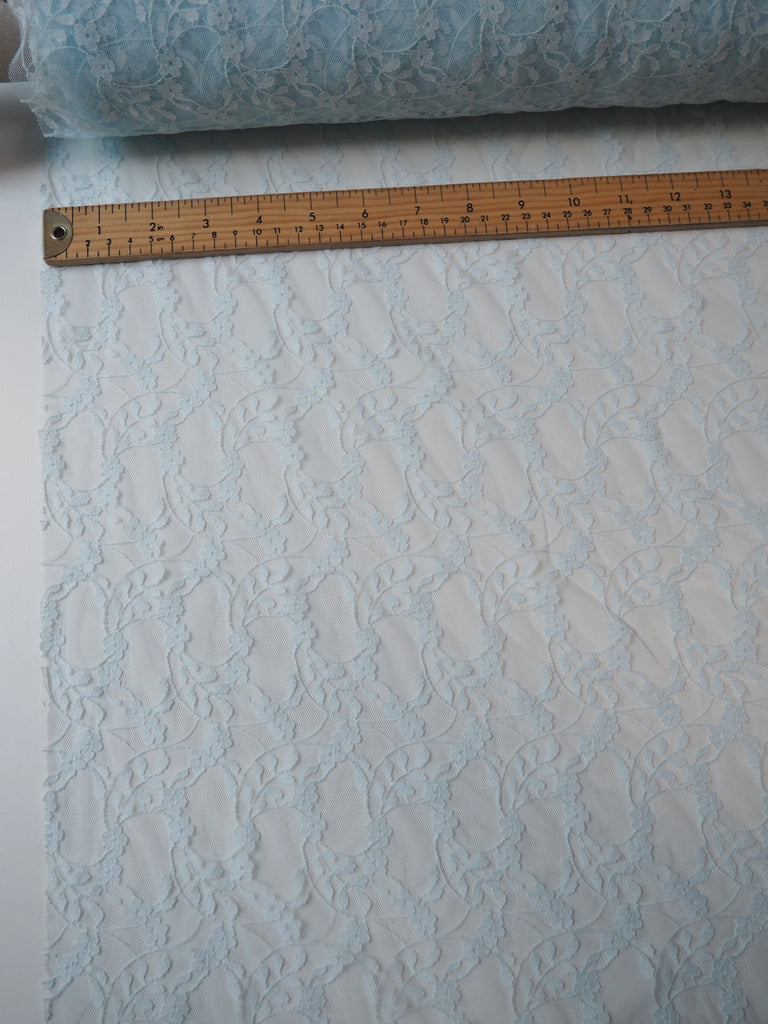 Light Blue Trailing Flower Lace