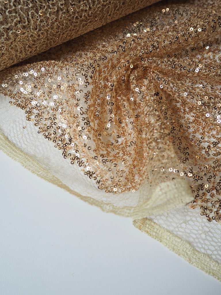 Yellow Gold Sequined Netting