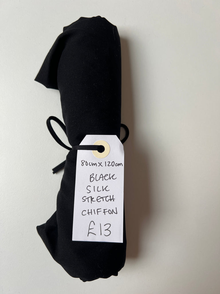 Black Silk Stretch Chiffon Remnant