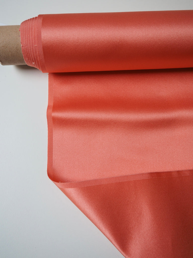 Coral Silk Double Duchess Satin