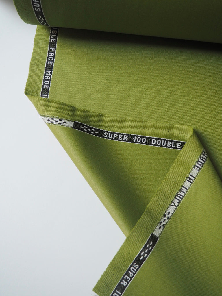 Matcha Super 100 Double Faced Wool Sateen