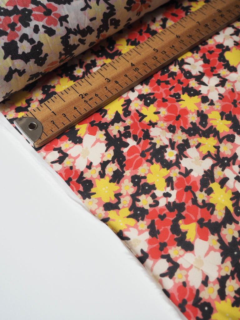 Red + Yellow Floral Cotton Poplin