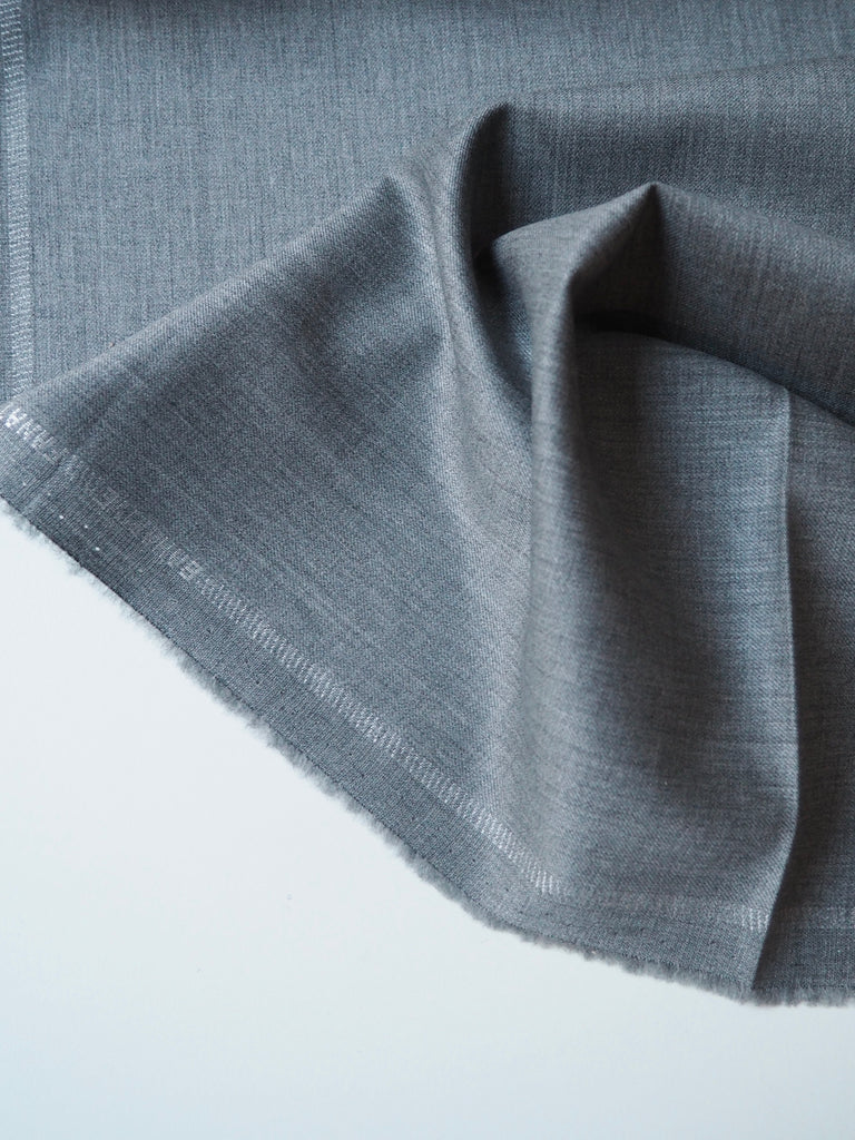 Grey Marl Wool Twill