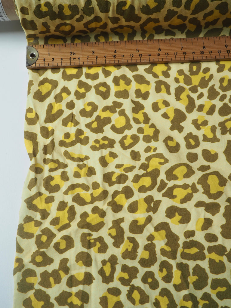 Yellow Leopard Cotton T-shirt Jersey