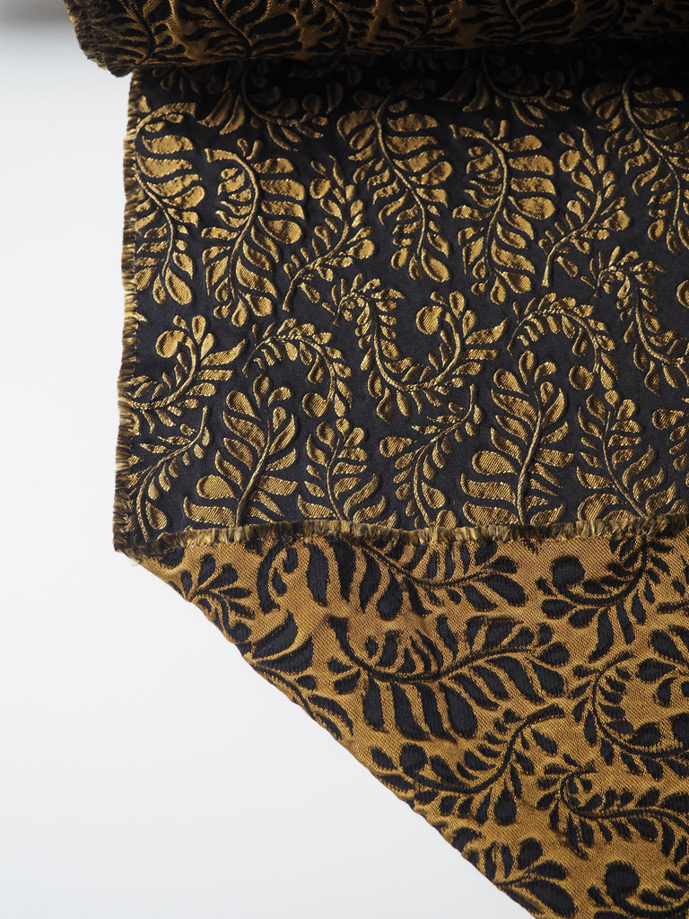 Black + Gold Garland Jacquard