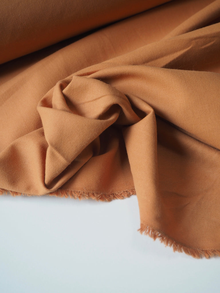 Orange Brushed Cotton Shirting