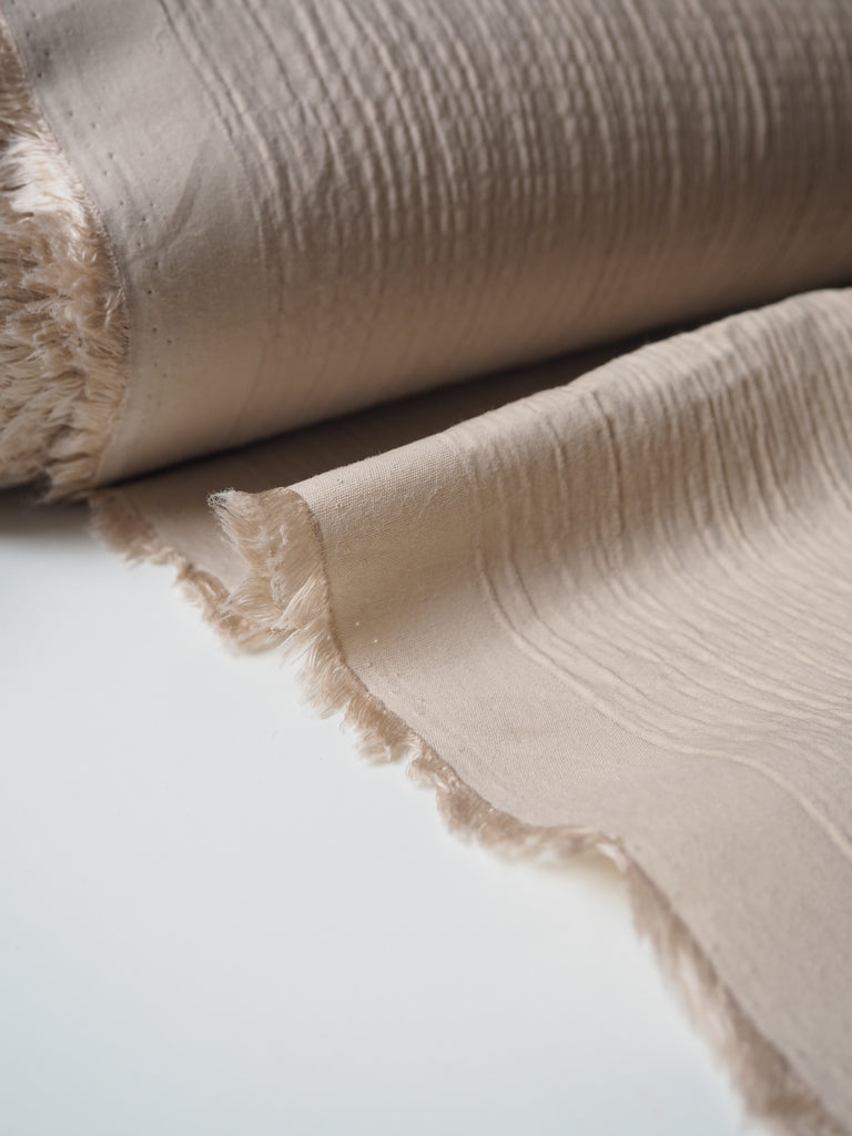 Beige Crinkle Cotton