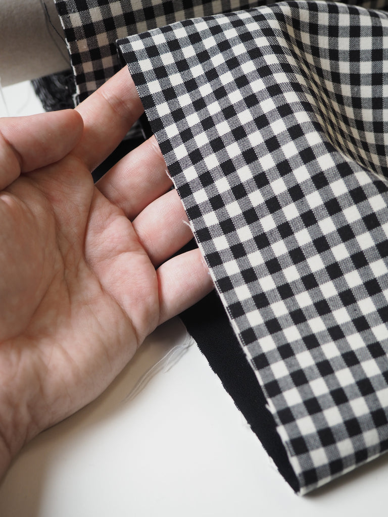 B+W Wool Gingham Bonded Jersey