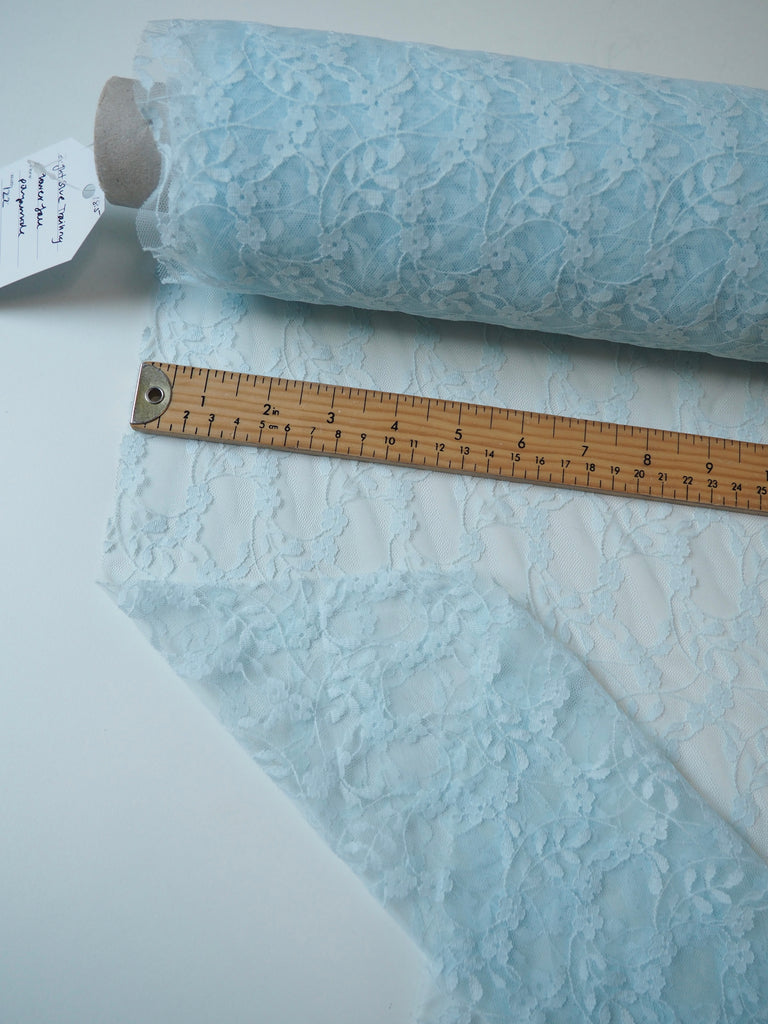 Light Blue Trailing Flower Lace