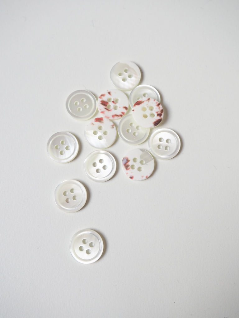 Mother Of Pearl Shell Rimmed Button 13mm