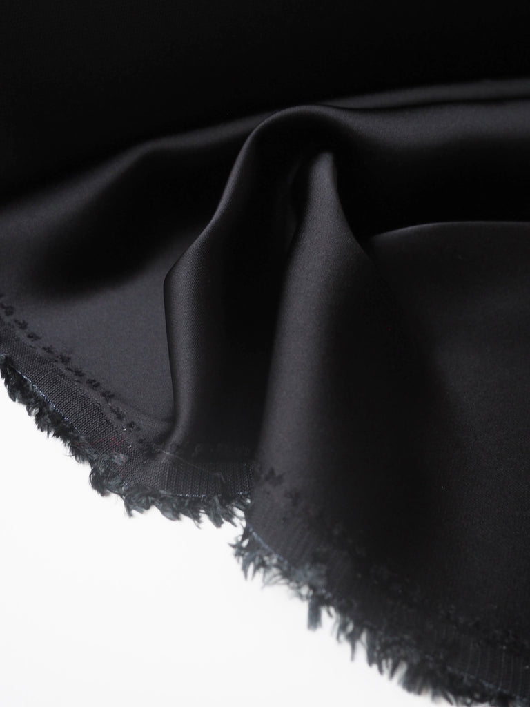 Black Viscose/Acetate Satin