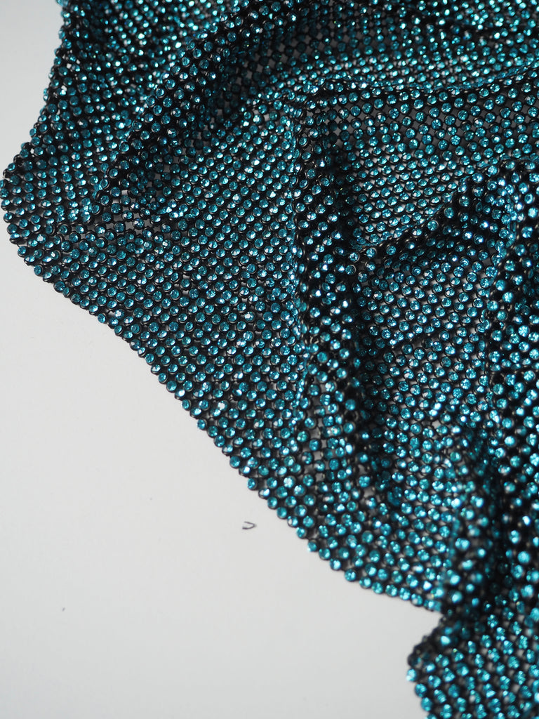 Light Blue Crystal Black Chainmail