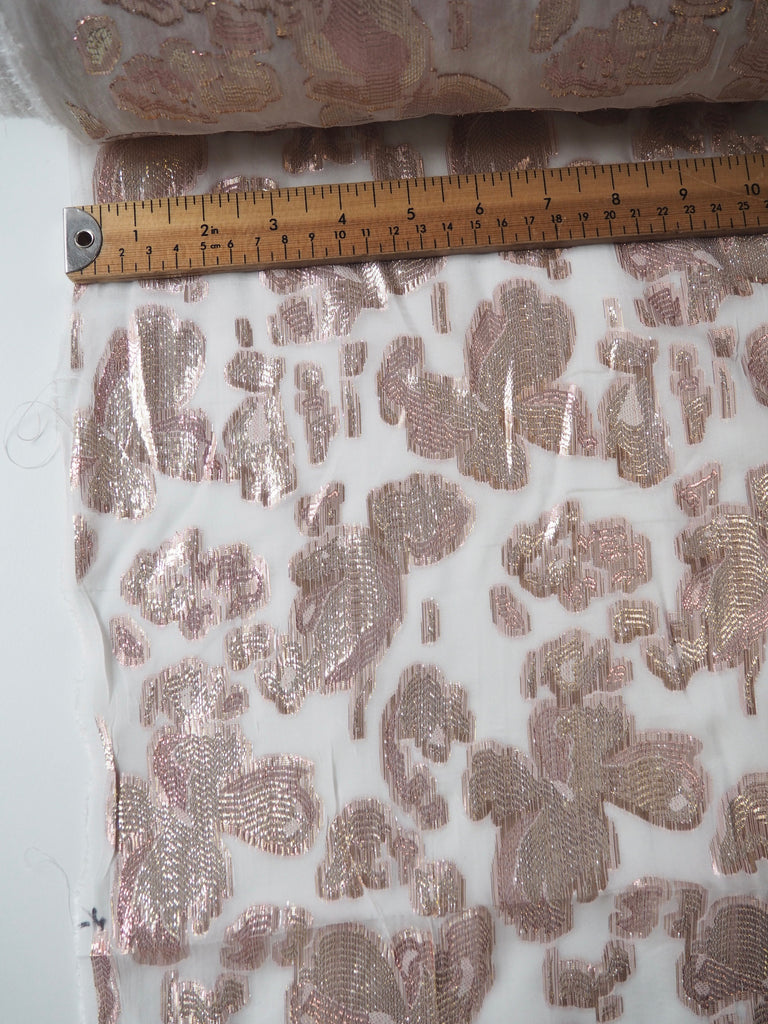 Pink + Gold Lurex Brocade Organza