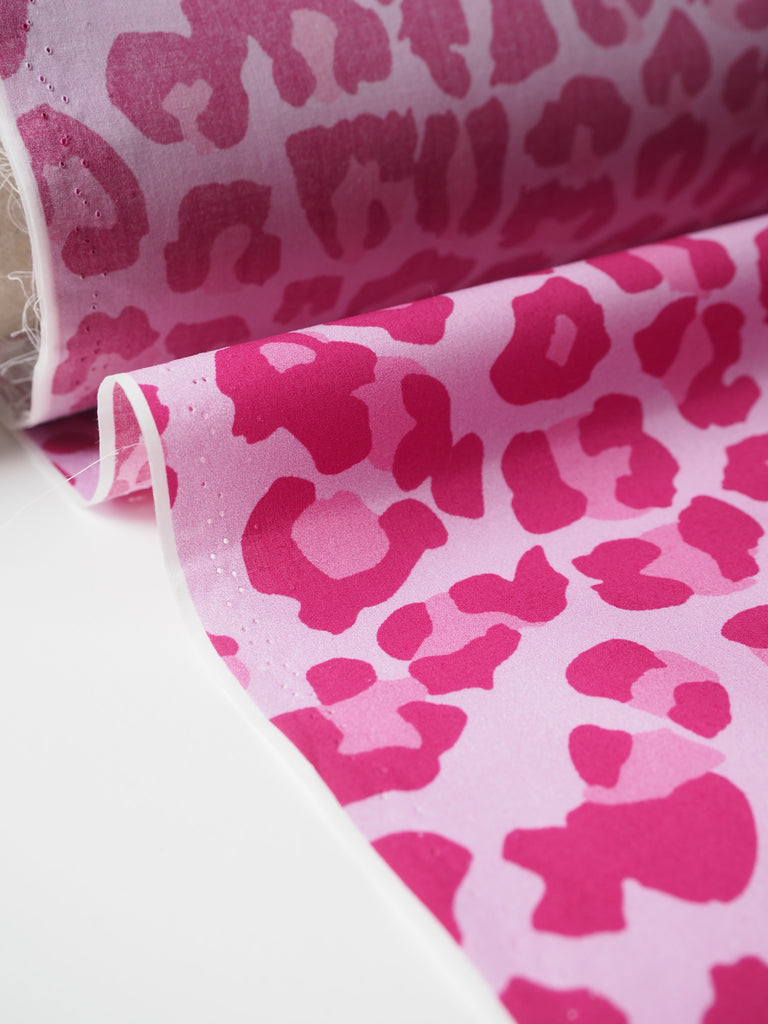 Pink Leopard Light Cotton Poplin