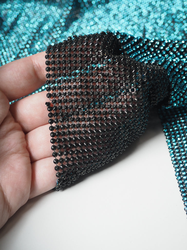 Light Blue Crystal Black Chainmail