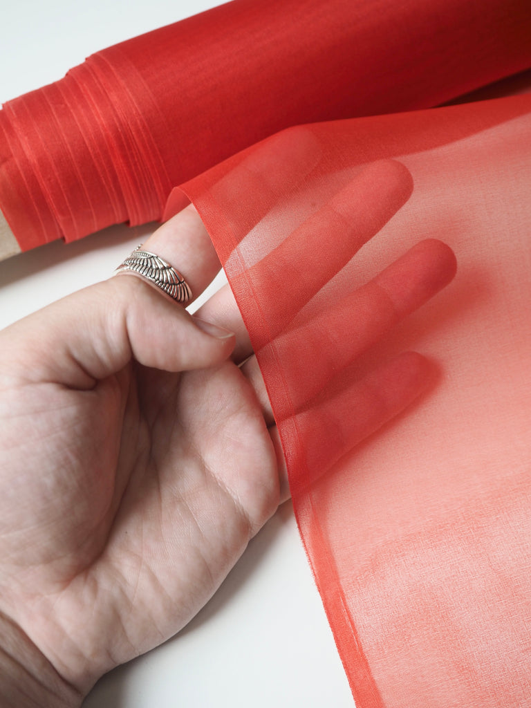 Persimmon Silk Organza