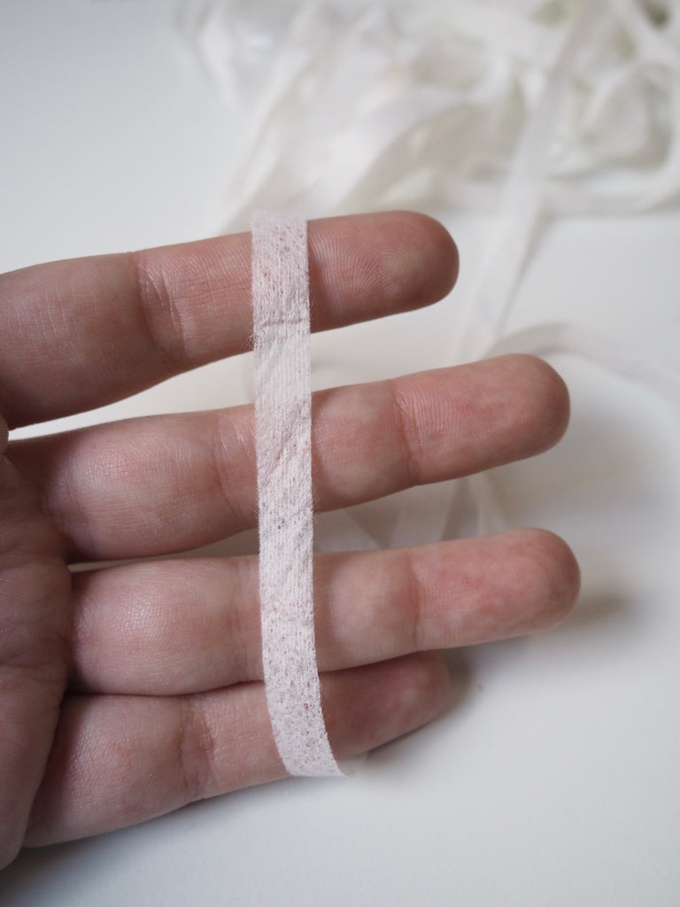 White Cotton Fusible Bias Stay Tape 8mm
