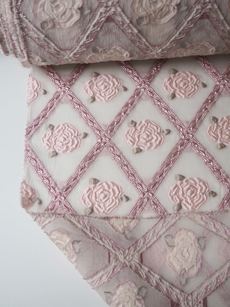 Rose Lattice Silk+Lurex Brocade