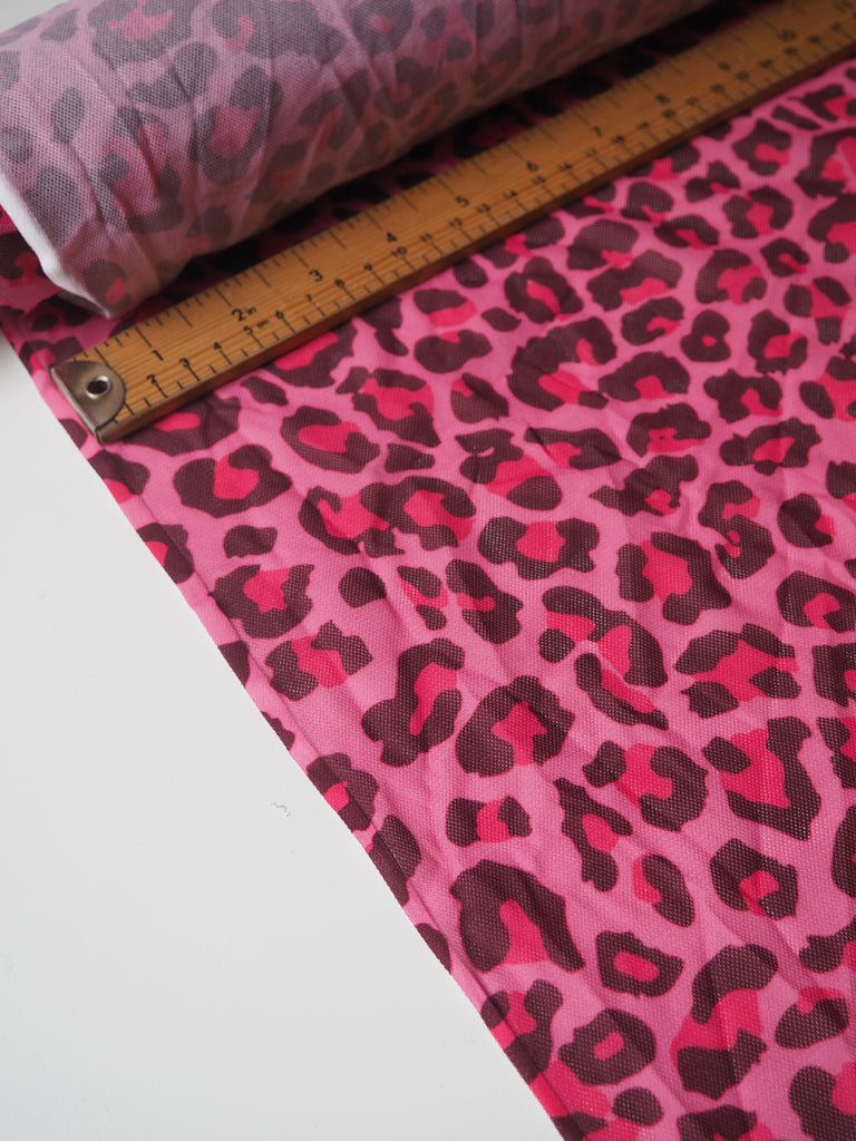 Pink Leopard Stretch Mesh