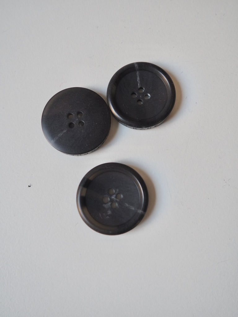 Branded Dark Faux Horn Buttons 26mm