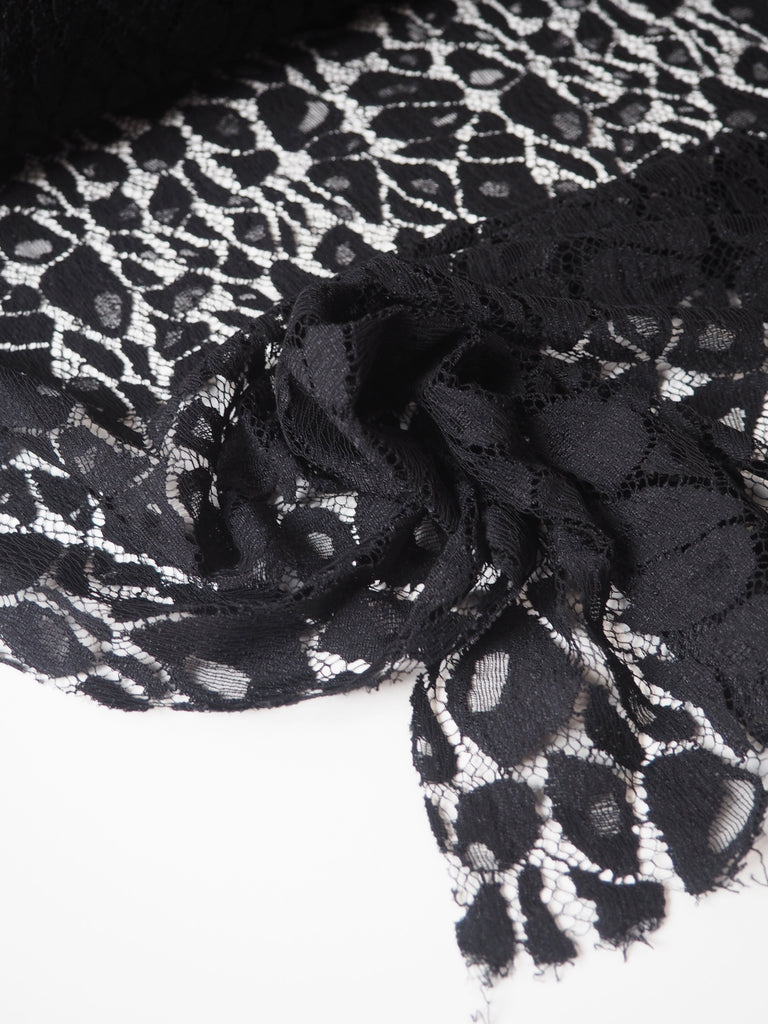 Black Animal Stretch Lace