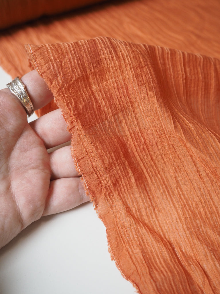 Turmeric Crinkle Viscose Voile