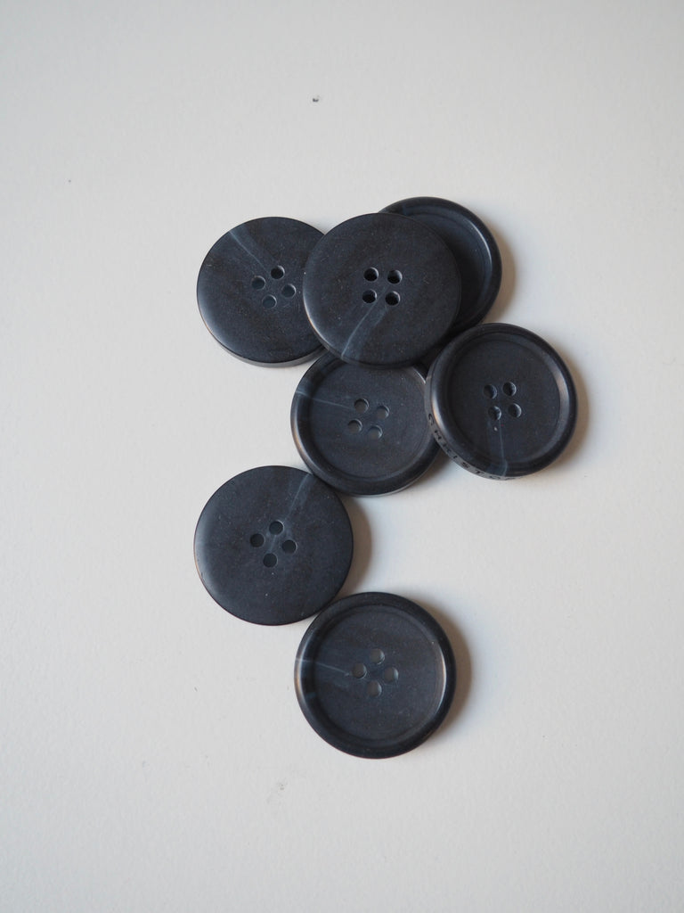 Branded Navy Faux Horn Buttons 23mm