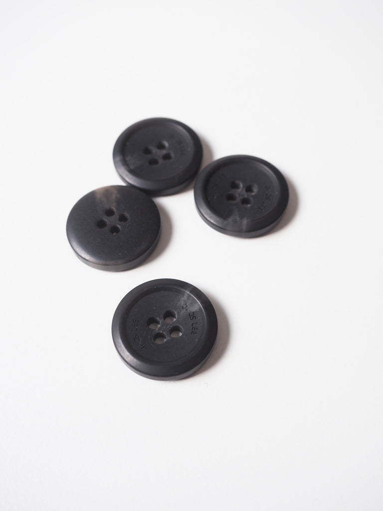 Black Rimmed Faux Horn Buttons 21mm