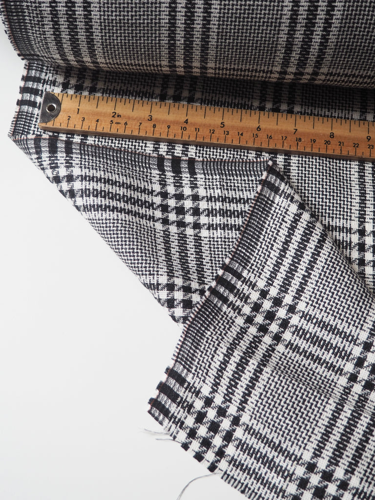 B+W Check Linen/Cotton Jacquard