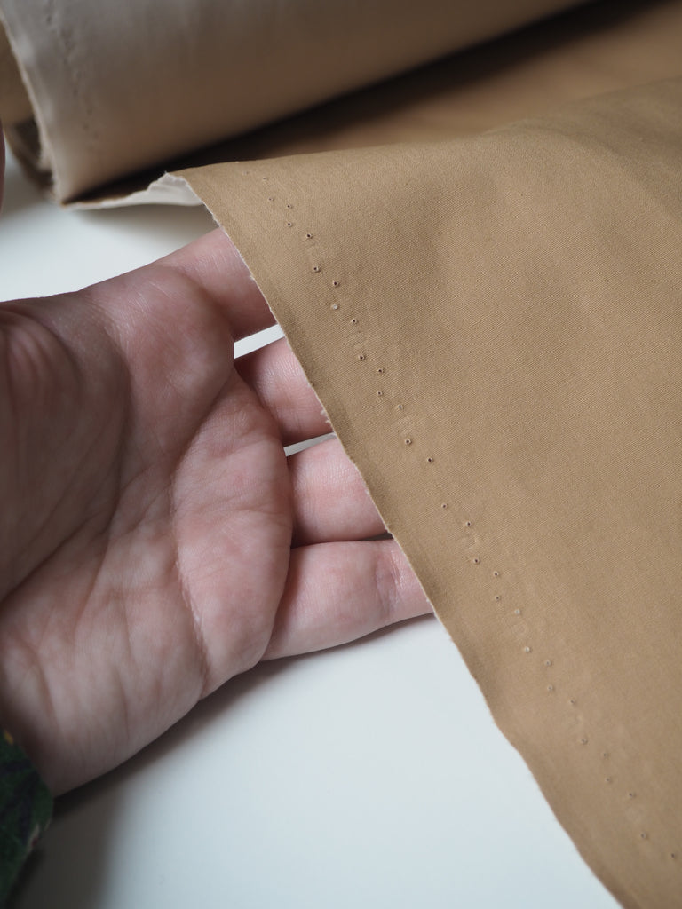 Caramel + Beige Double Cotton Poplin