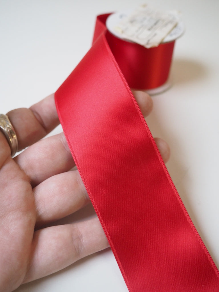 Red Double Faced Satin Ribbon 40mm