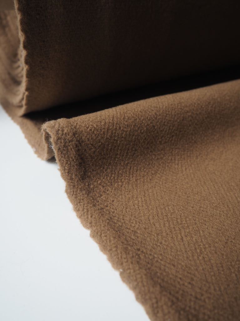 Camel Twill Fleece Wool Coating